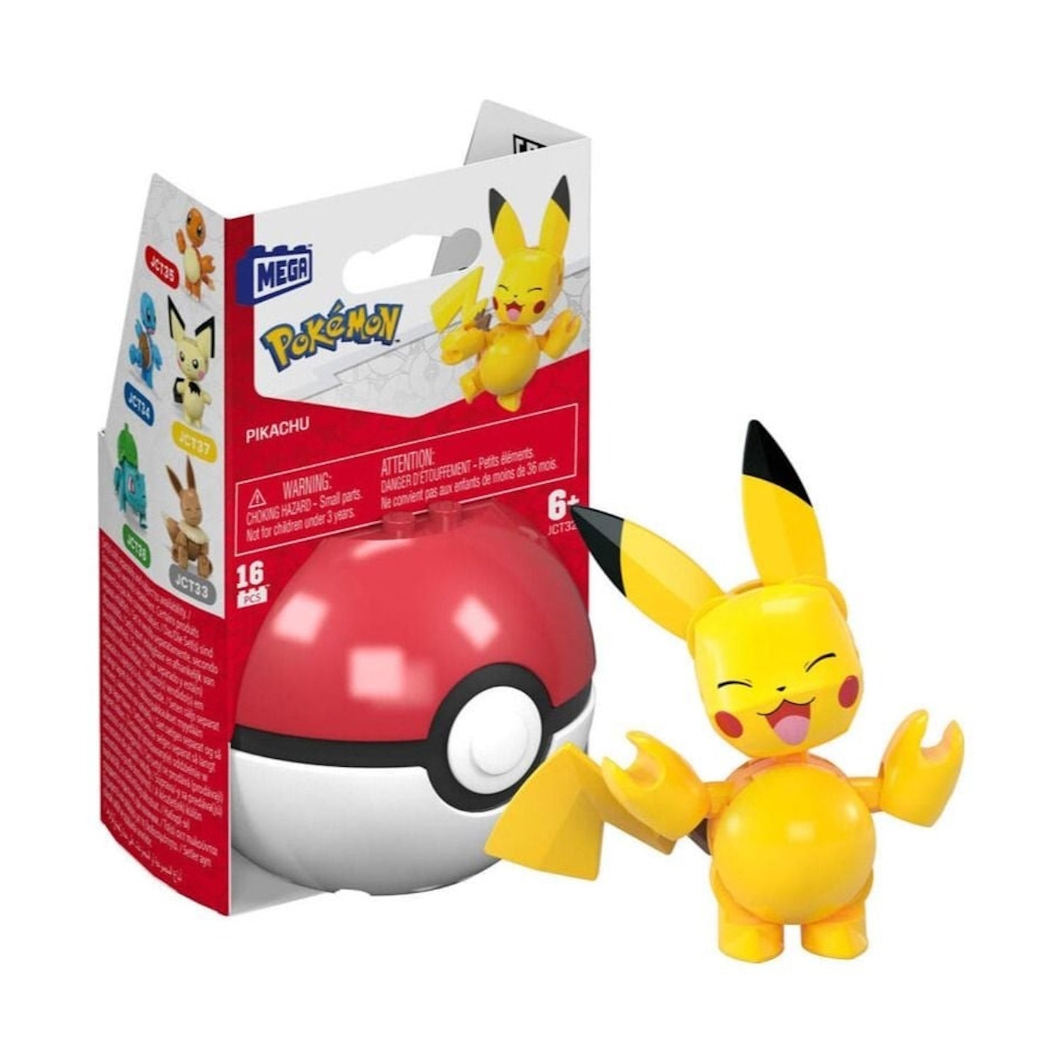MEGA Pokemon: Pikachu Pokeball - 16 Piece Building Set Toys & Games MEGA