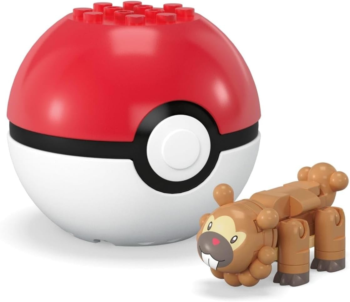 MEGA Pokemon: Series 23 Bidoof Pokeball - 26 Piece Building Set Toys & Games MEGA