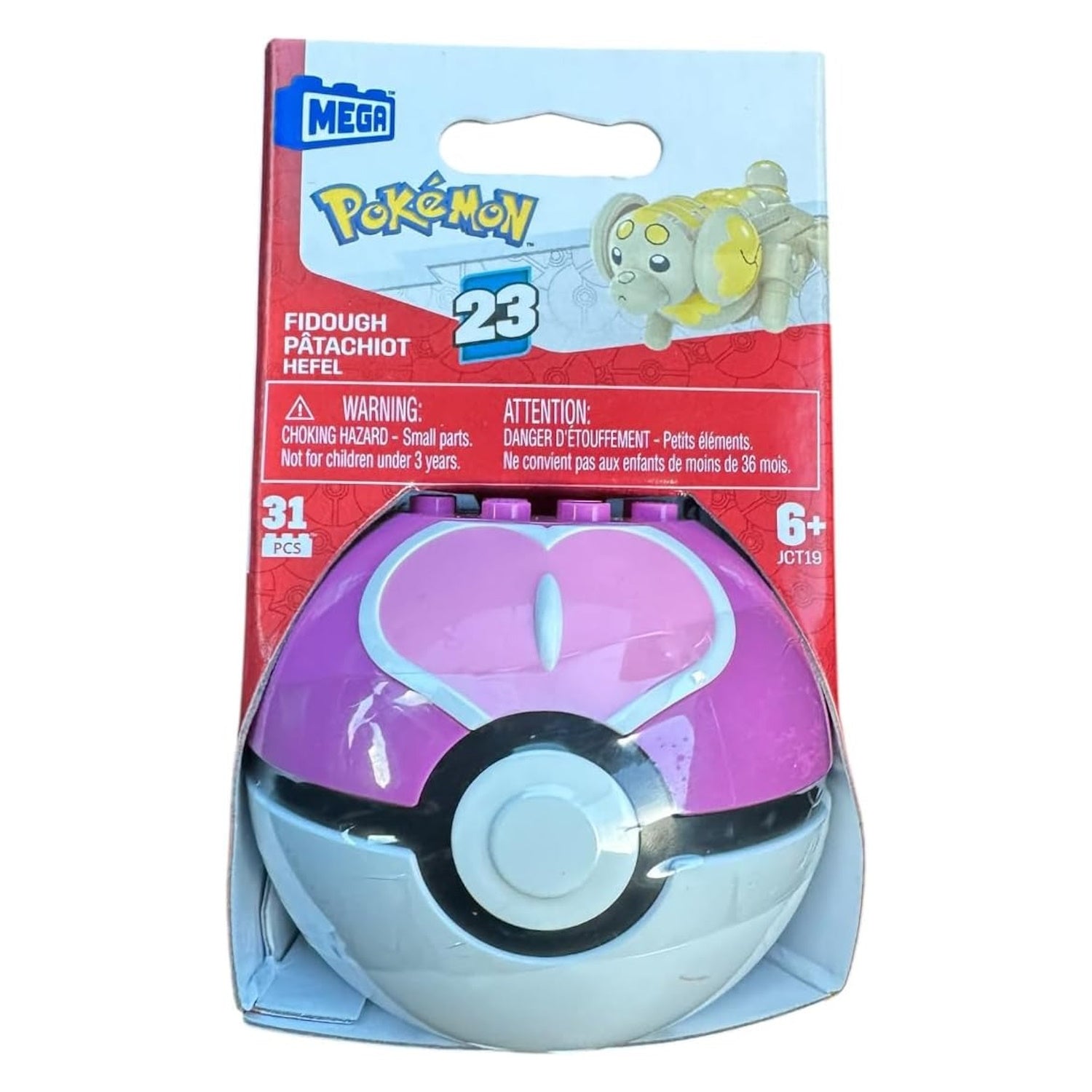 MEGA Pokemon: Series 23 Fidough Love Ball - 31 Piece Building Set Toys & Games MEGA