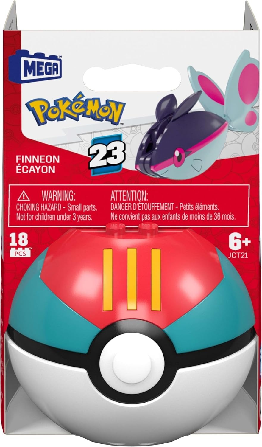 MEGA Pokemon: Series 23 Finneon Lure Ball - 18 Piece Building Set Toys & Games MEGA