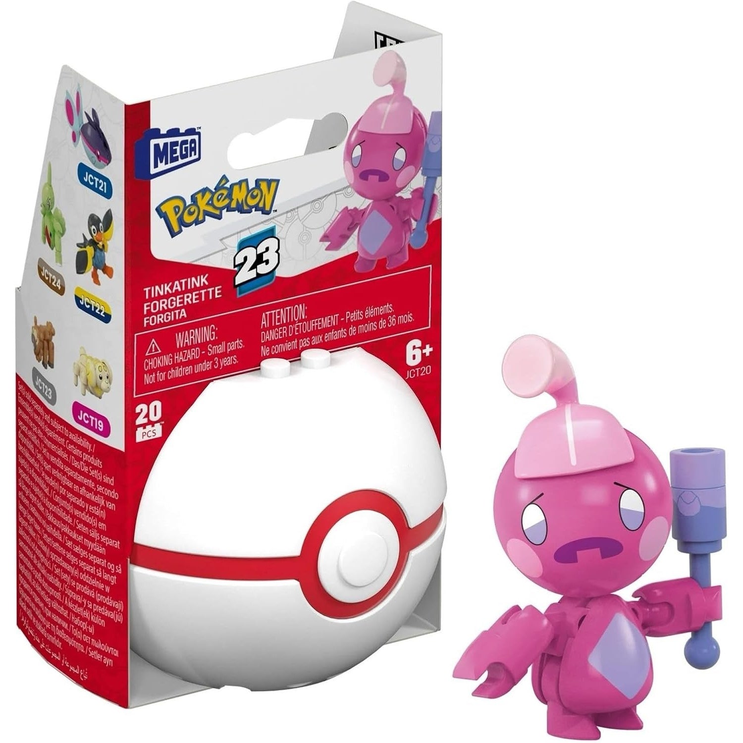 MEGA Pokemon: Series 23 Tinkatink Premier Ball - 20 Piece Building Set Toys & Games MEGA