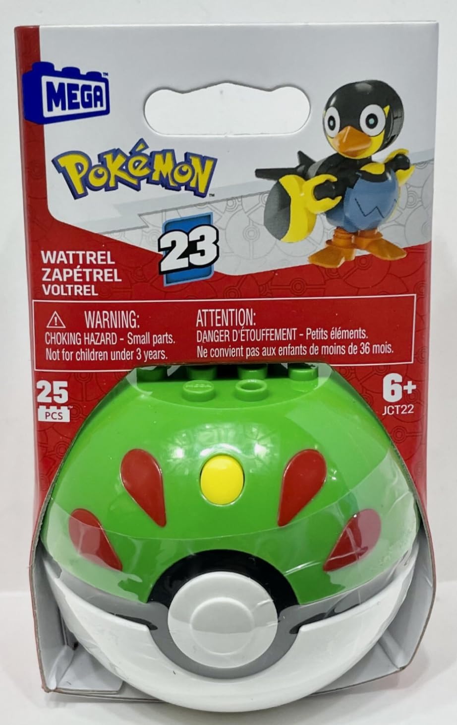 MEGA Pokemon: Series 23 Wattrel Friend Ball - 25 Piece Building Set Toys & Games MEGA