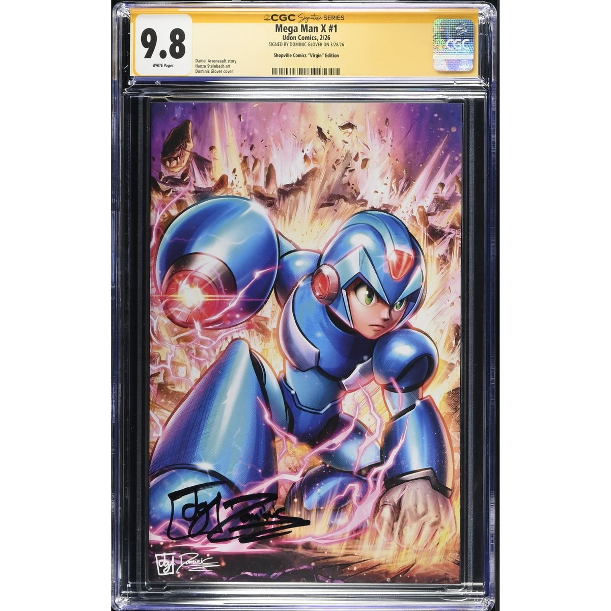 Mega Man X: #1 [Dominic Glover CGC 9.8 Signature Series Shopville Exclusive Virgin] 2026 Comics Udon Entertainment