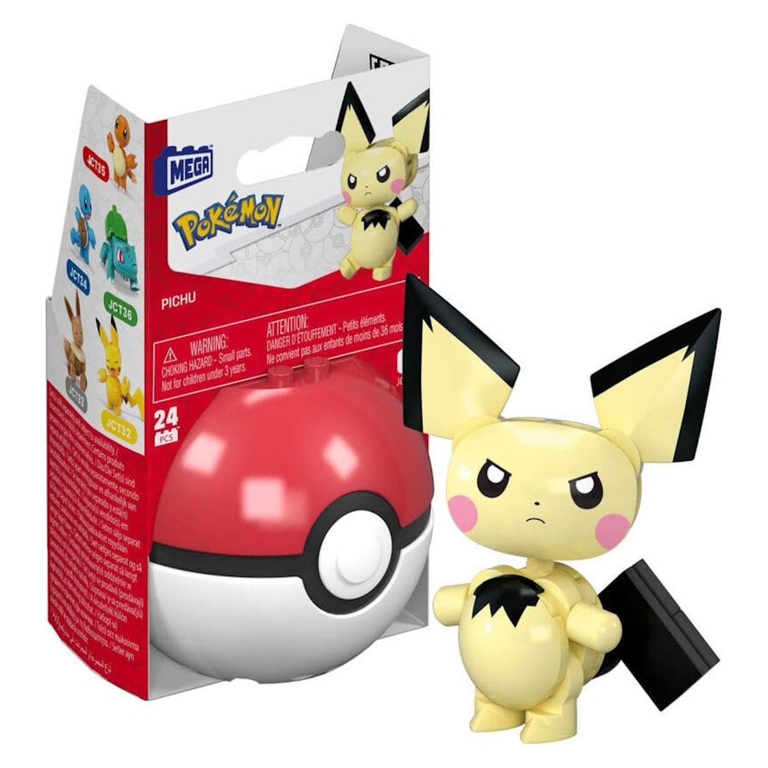 MEGA Pokemon: Pichu Pokeball - 24 Piece Building Set Toys & Games MEGA