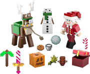 Minecraft: Advent Calendar - 24 Surprises, Santa & 17 Accessories & 4 Stickers Toys & Games Mattel