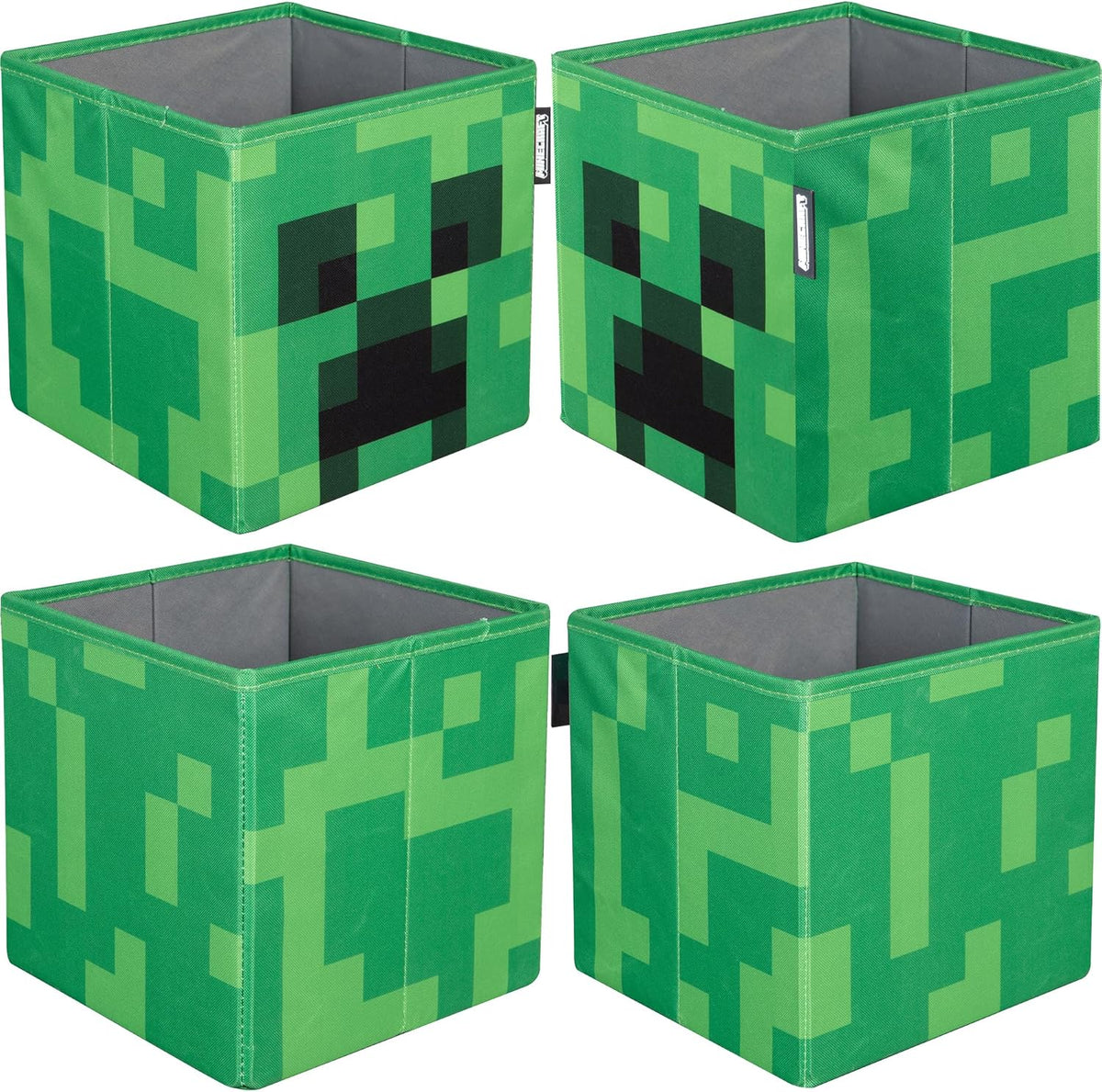 Minecraft Fabric Storage Boxes: Creeper & Crafting Table - 2 Piece 10” Collapsible Home and Hardware Phoenixx