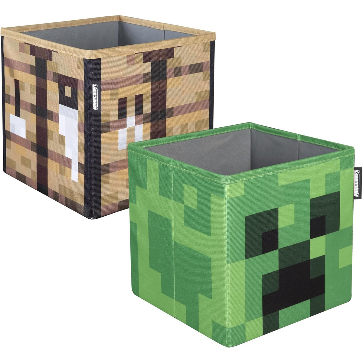 Minecraft Fabric Storage Boxes: Creeper & Crafting Table - 2 Piece 10” Collapsible Home and Hardware Phoenixx