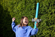 Minecraft Movie: Click and Switch Sword & Pickaxe 2-in-1 Toy Mattel Button