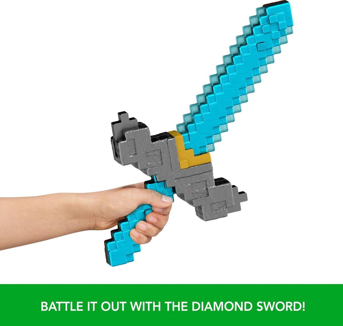 Minecraft Movie: Click and Switch Sword & Pickaxe 2-in-1 Toy Mattel Button