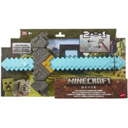 Minecraft Movie: Click and Switch Sword & Pickaxe 2-in-1 Toy Mattel Button
