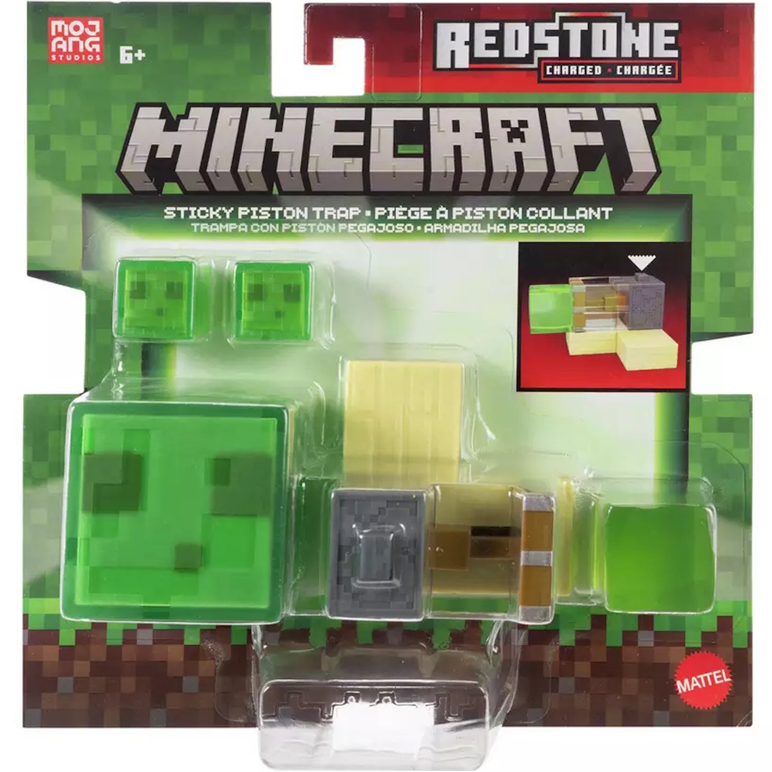 Minecraft Redstone Charged Sticky Piston Trap Set Toys & Games Mattel