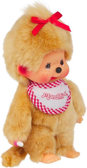 Monchhichi: Beige Girl Plush Toy - Red Bib Toys & Games Monchhichi