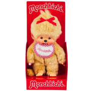 Monchhichi: Beige Girl Plush Toy - Red Bib Toys & Games Monchhichi
