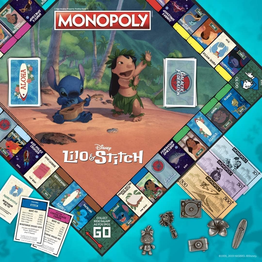 Monopoly: Lilo and Stitch Edition [Board Game, 2-6 Players] Board Game USAopoly