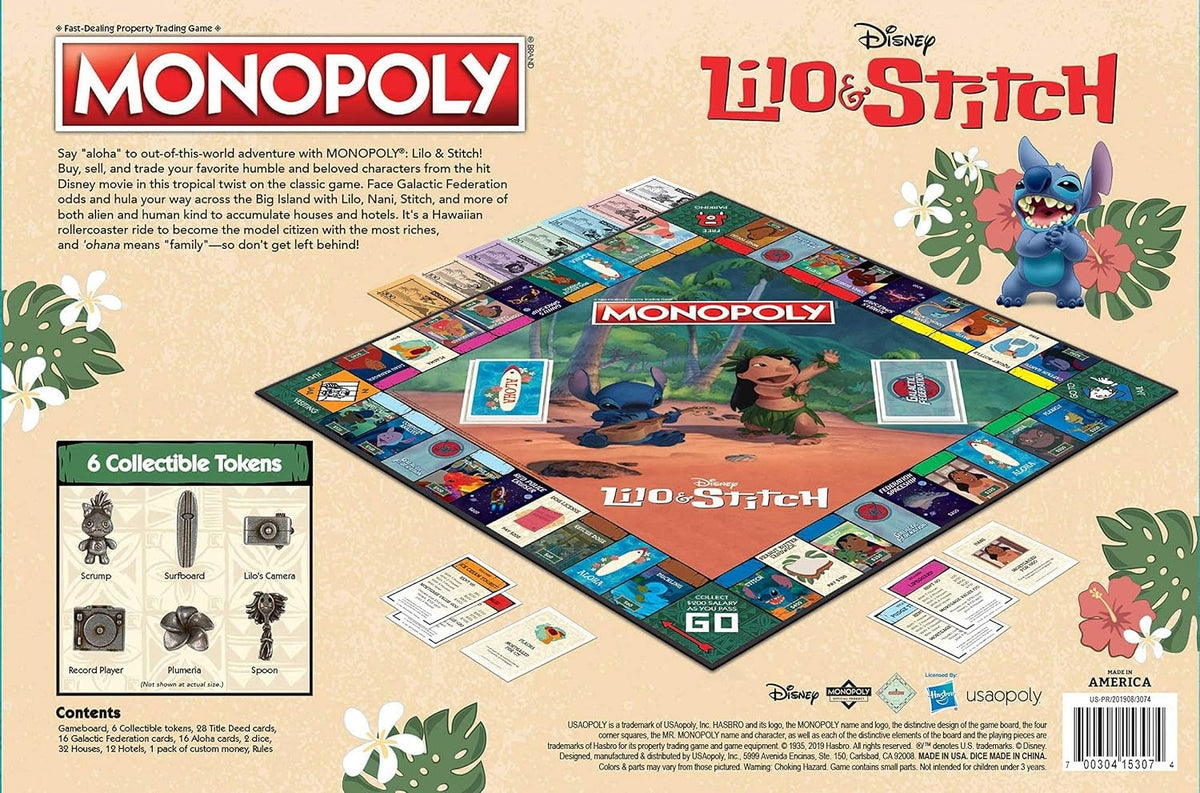 Monopoly: Lilo and Stitch Edition [Board Game, 2-6 Players] Board Game USAopoly