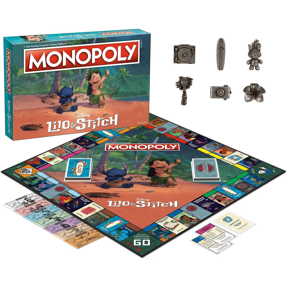 Monopoly: Lilo and Stitch Edition [Board Game, 2-6 Players] Board Game USAopoly
