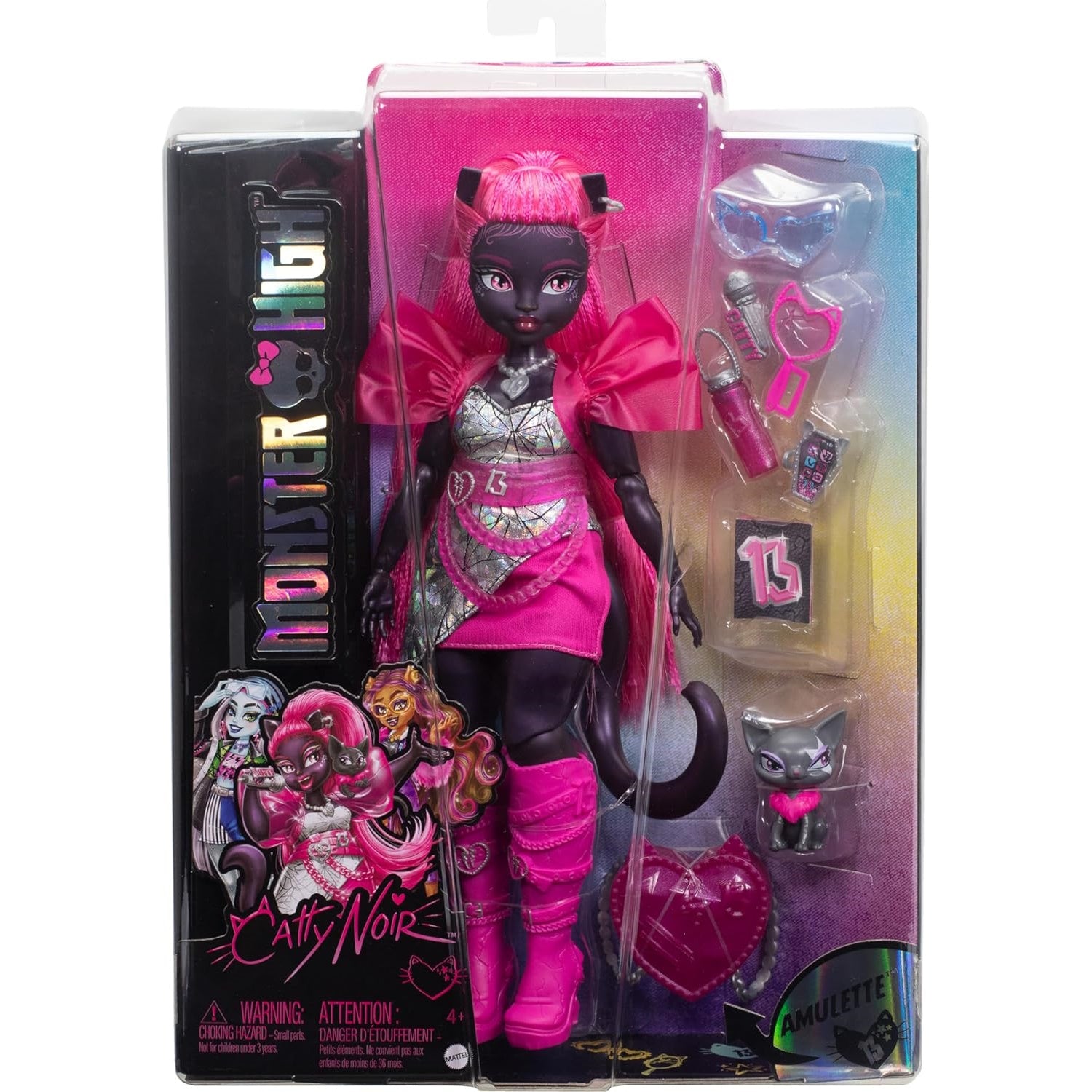 Monster High: Catty Noir Doll and Pet Cat Amulette & Accessories Toys & Games Mattel