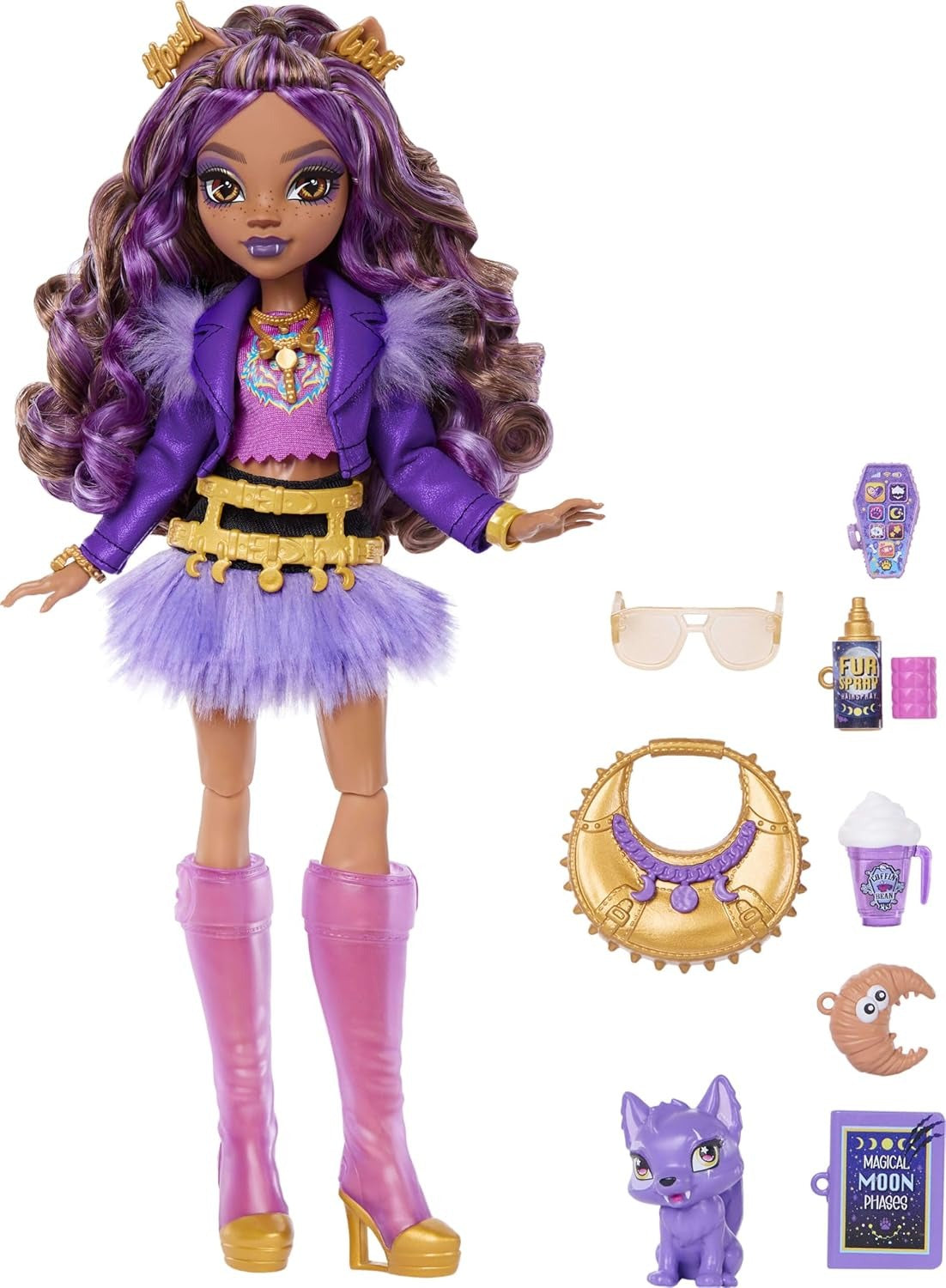 Monster High: Clawdeen Wolf - Purple Moto Jacket Toys & Games Mattel