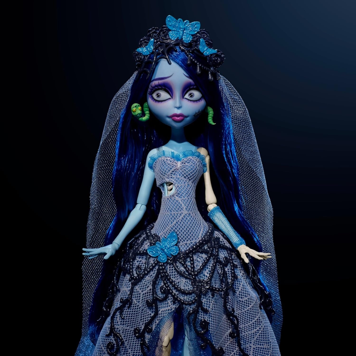 Monster High Skullector Doll: Corpse Bride Emily Collectible in Gothic Spiderweb Toys & Games Mattel