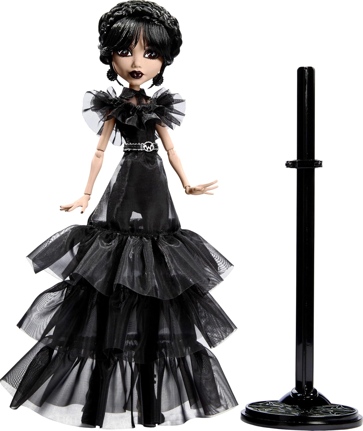 Monster High: Wednesday Addams Doll Rave’N Wednesday Black Gothic Gown Toys & Games Mattel
