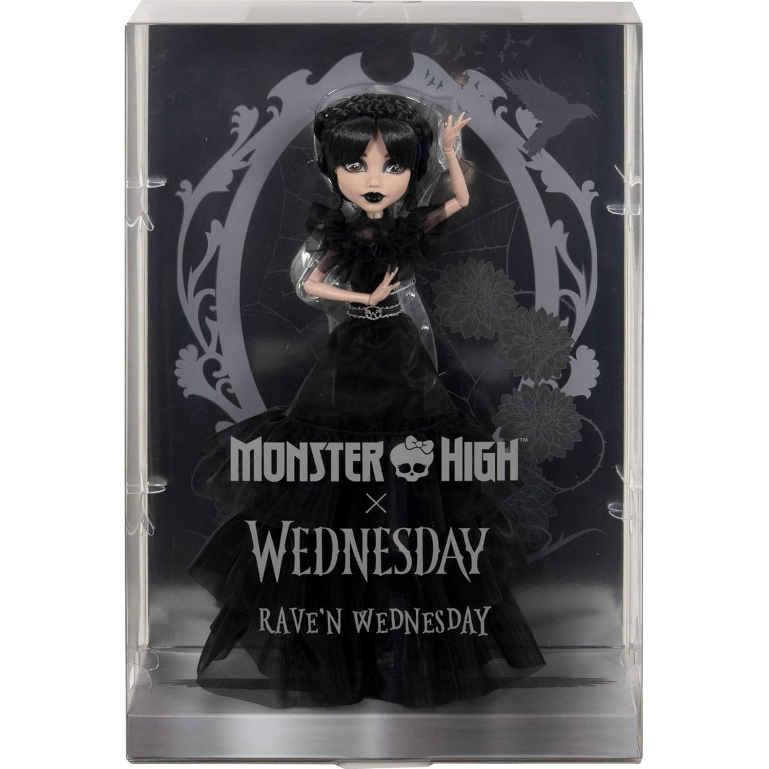 Monster High: Wednesday Addams Doll Rave’N Wednesday Black Gothic Gown Toys & Games Mattel