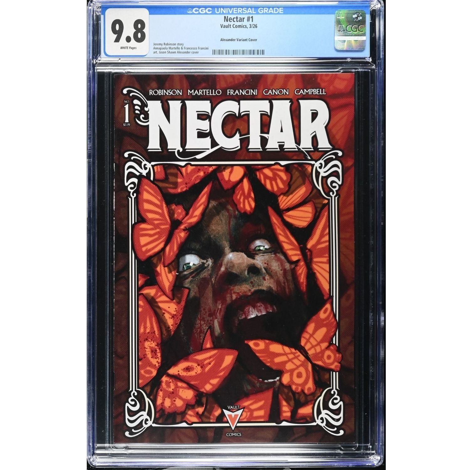 Nectar: #1 [Jason Shawn Alexander CGC 9.8 CVR D- 1:30] 2026 Comics Vault Comics