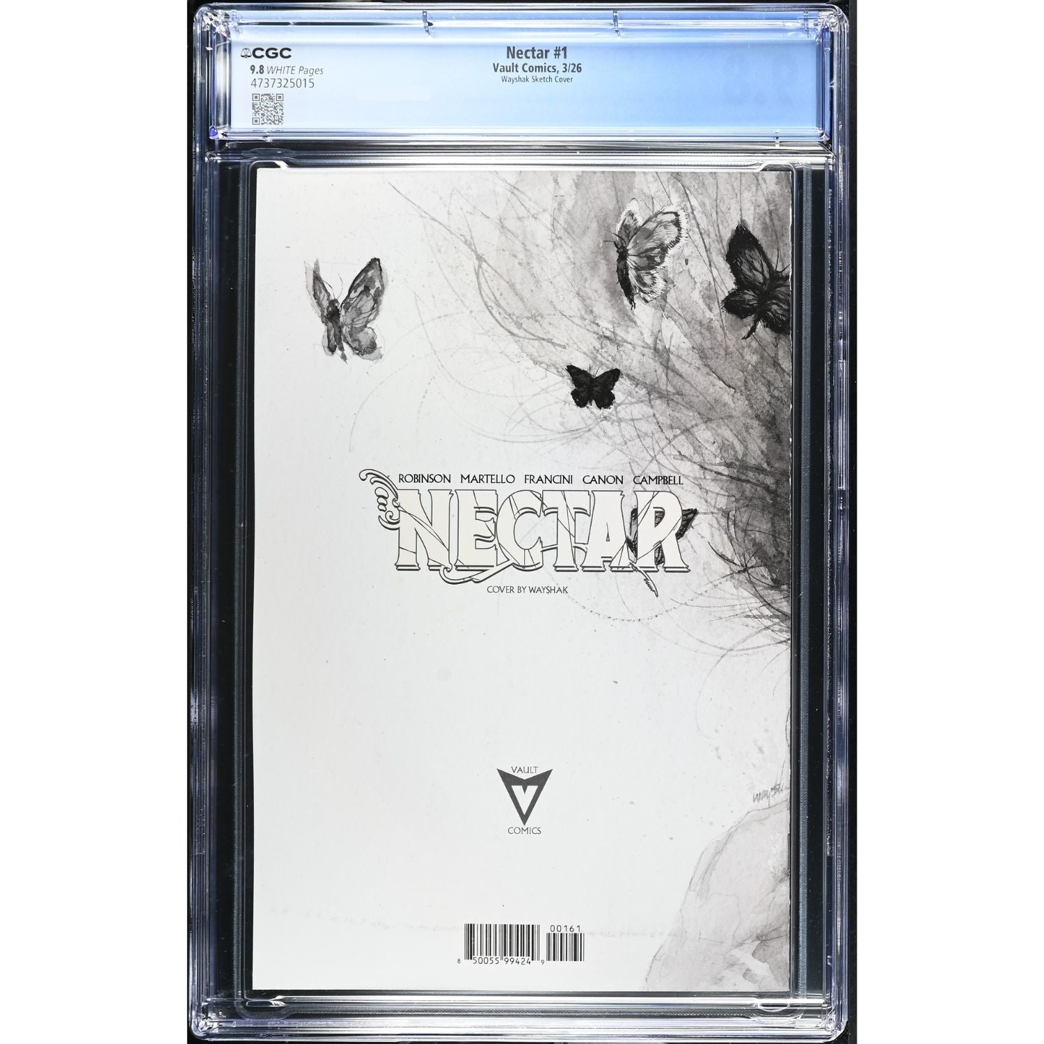 Nectar: #1 [Jonathan Wayshack CGC 9.8 CVR F B&W - 1:50] 2026 Comics Vault Comics