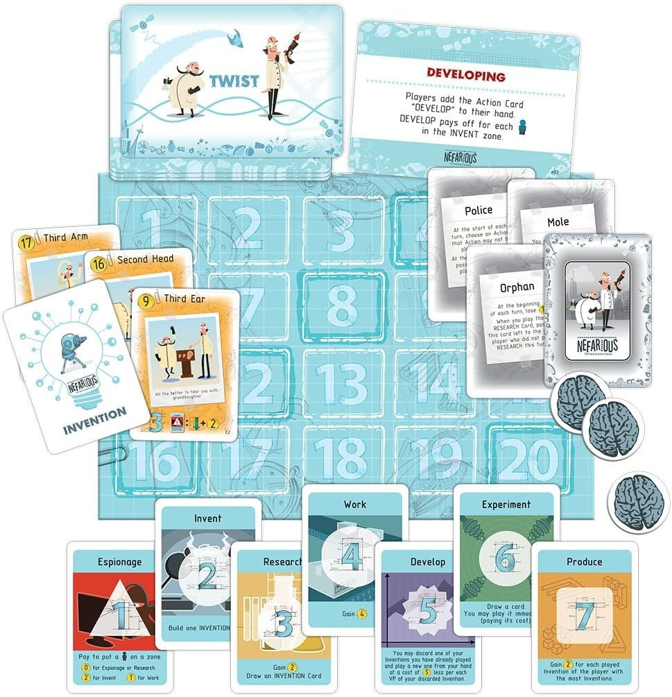 Nefarious: The Mad Scientist - Becoming a Monster Expansion [Board Game, 2-6 Players] Board Game USAopoly