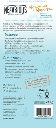 Nefarious: The Mad Scientist - Becoming a Monster Expansion [Board Game, 2-6 Players] Board Game USAopoly