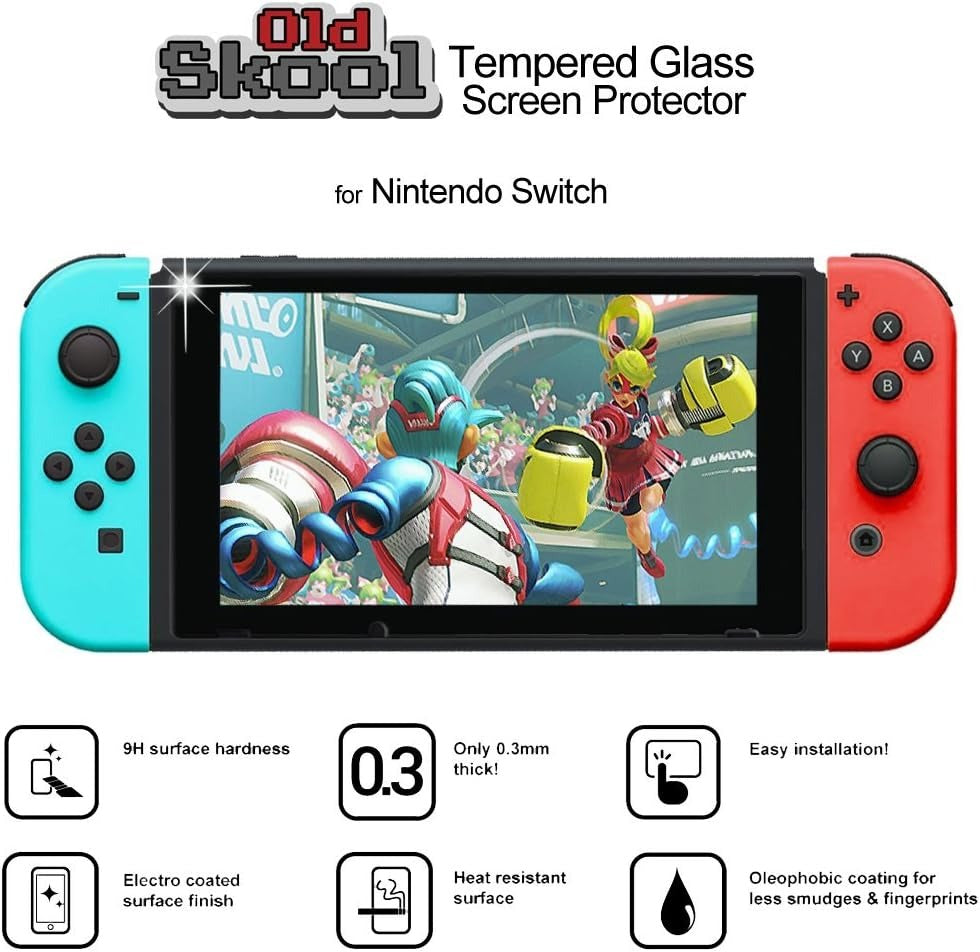 Old Skool: Glass Screen Protector - 2 Pack [Nintendo Switch Accessory] Nintendo Switch Accessory Old Skool