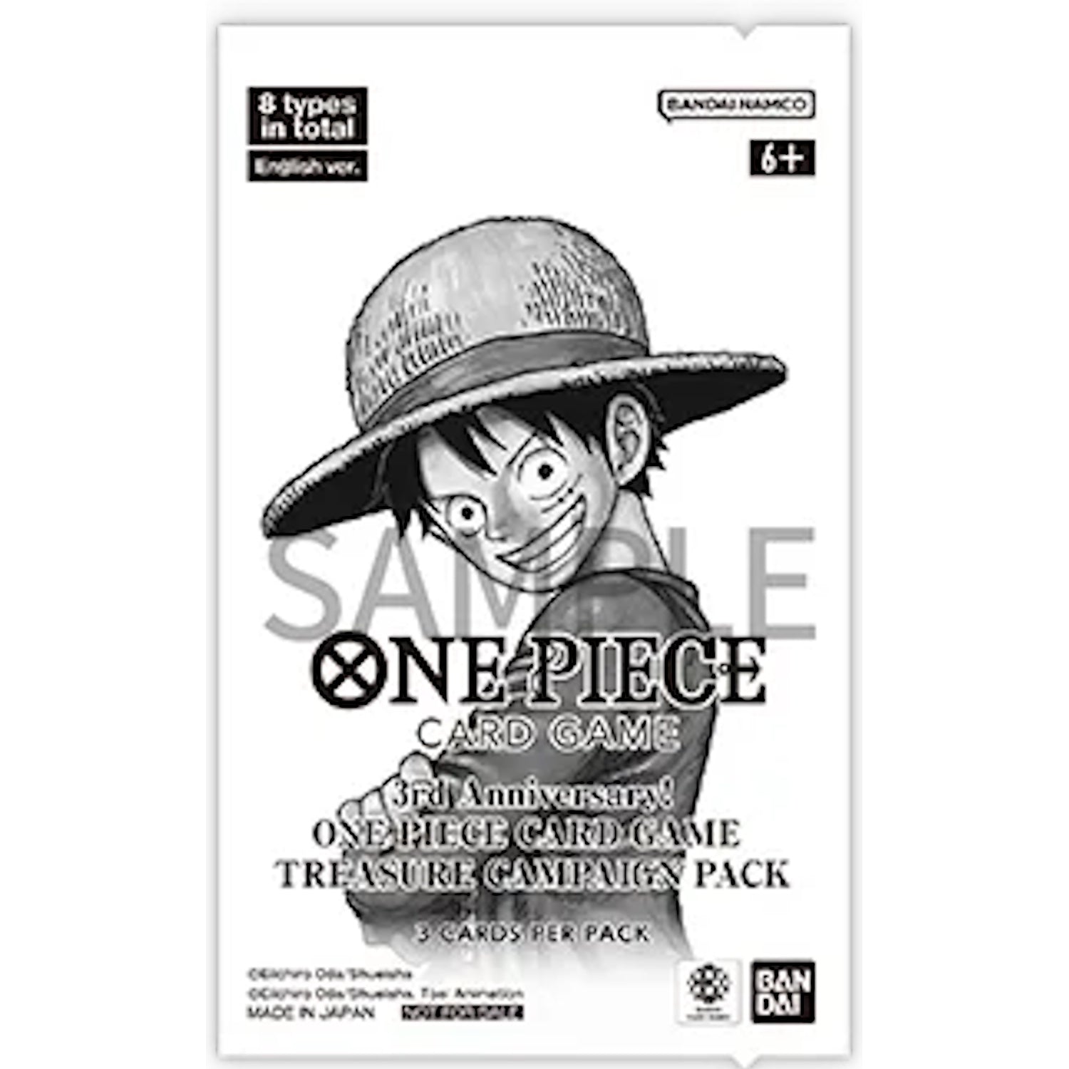 One Piece TCG: 3rd Anniversary! Card Game Treasure Campaign Pack - 3 Cards Card Game Bandai Namco