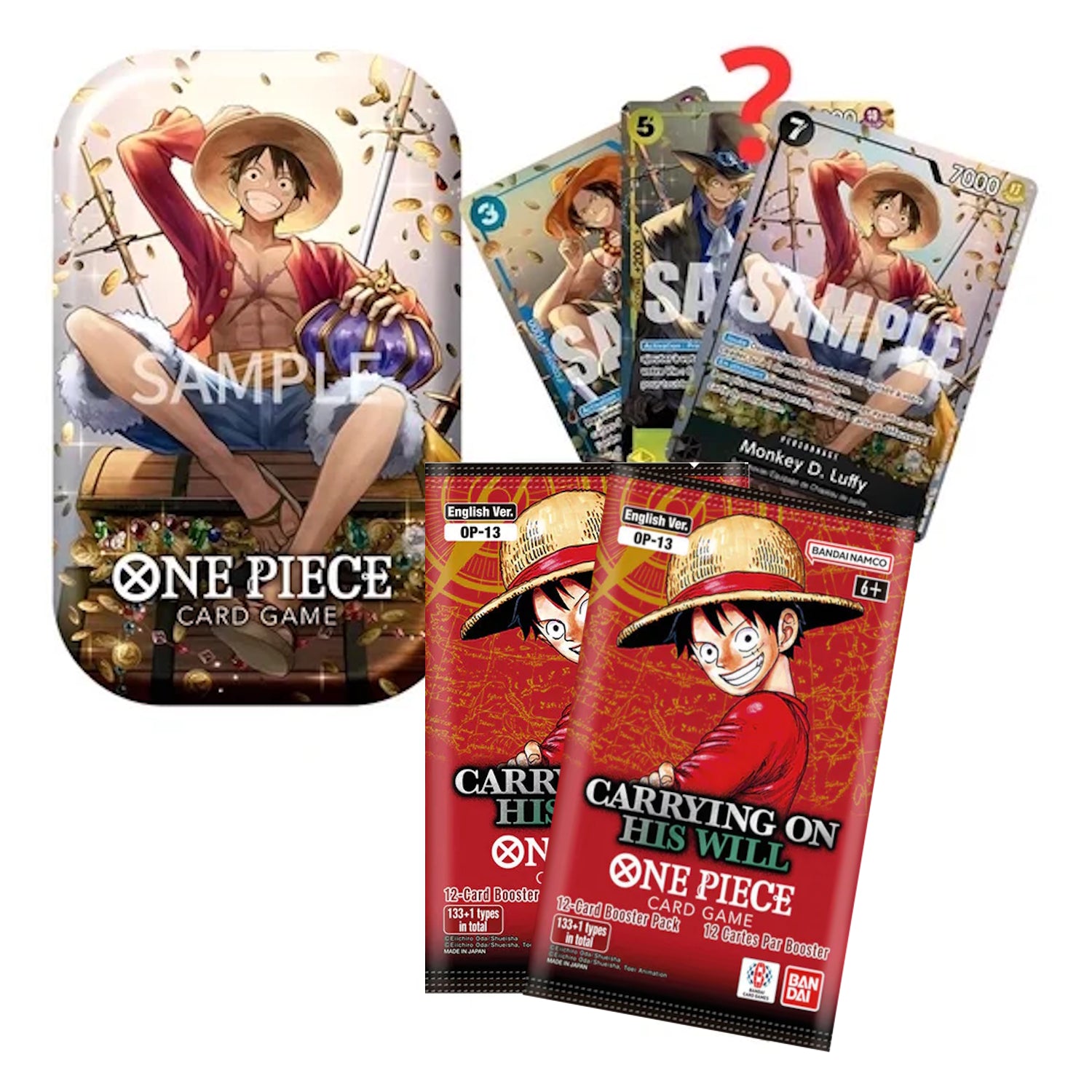 One Piece TCG: Tin Pack Set Vol 2 [TS-02] - Monkey D Luffy - 2 Packs Card Game Bandai Namco