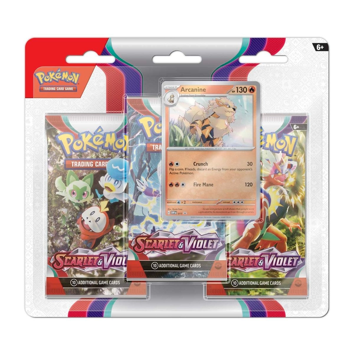 Pokemon TCG: Scarlet & Violet - Base Set 3 Booster Packs & Arcanine Promo Card Card Game Pokemon