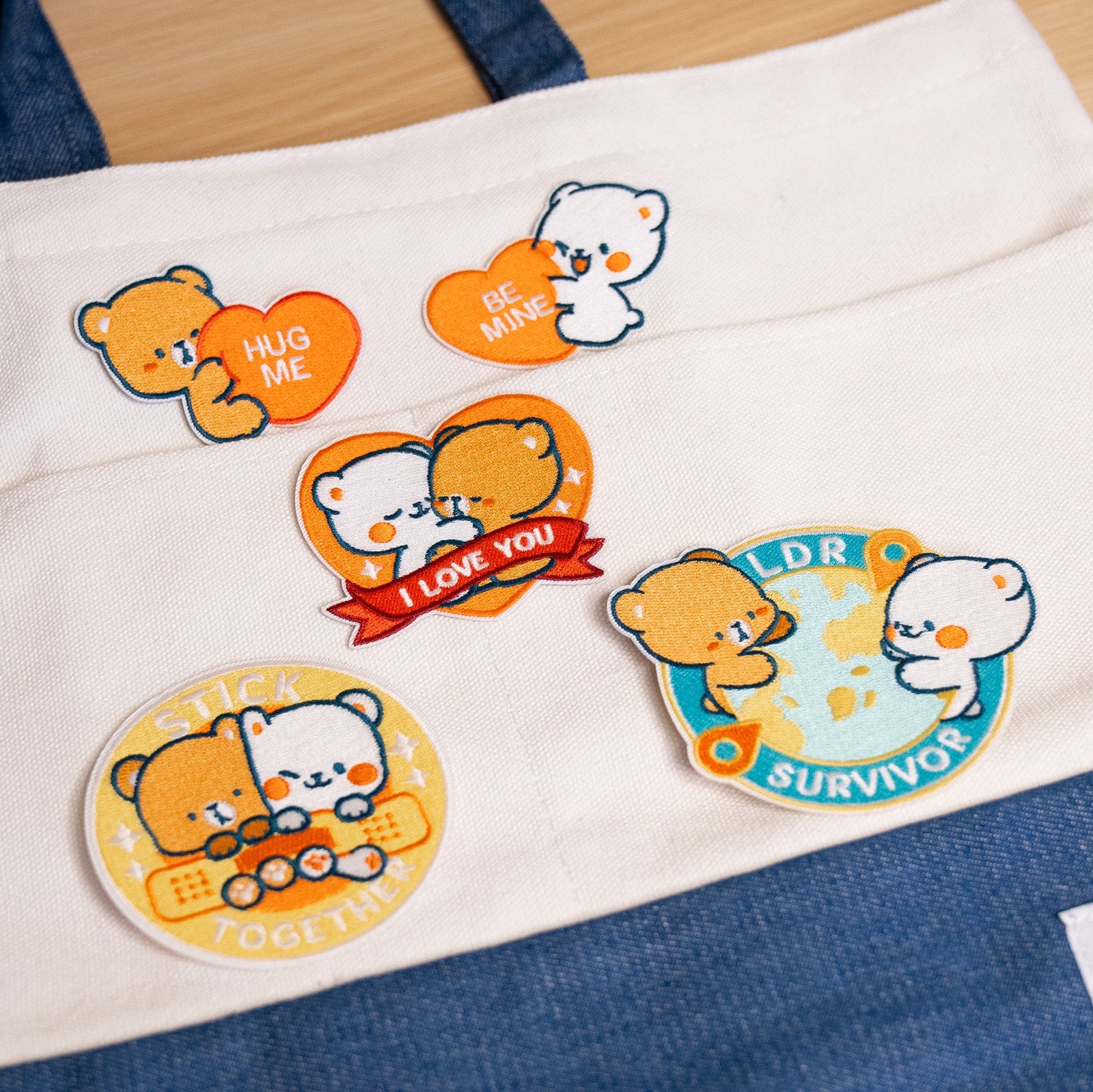 Milk Mocha Bear: I Love You Patches (Set of 5) Accessories Milk Mocha Bear