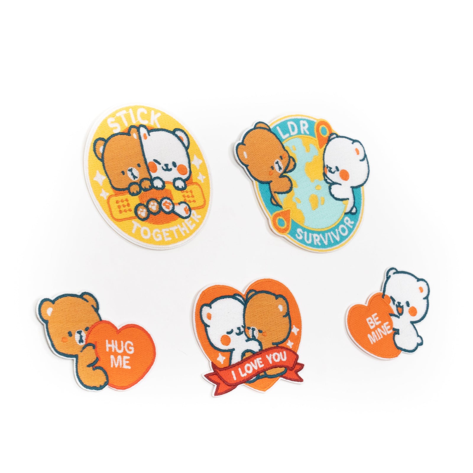 Milk Mocha Bear: I Love You Patches (Set of 5) Accessories Milk Mocha Bear