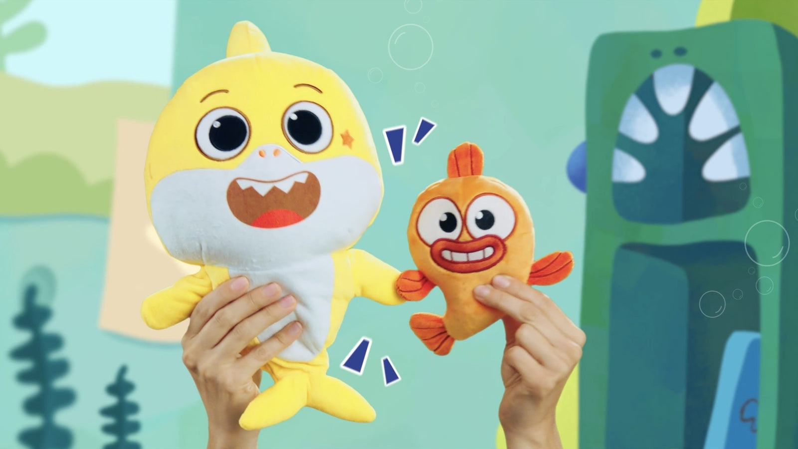 Pinkfong: Baby Shark Sing and Swing - Baby Shark & William Plush Plushies WowWee