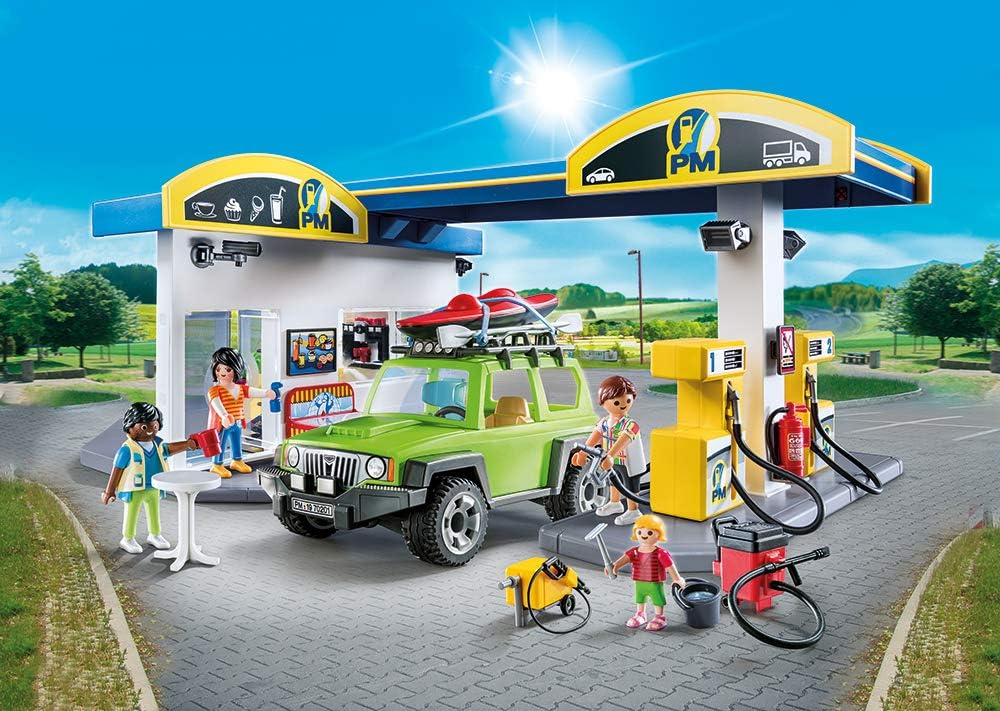 Playmobil Gas Station - 169 Piece Playset [#70201, Ages 4-10] Toys & Games Playmobil