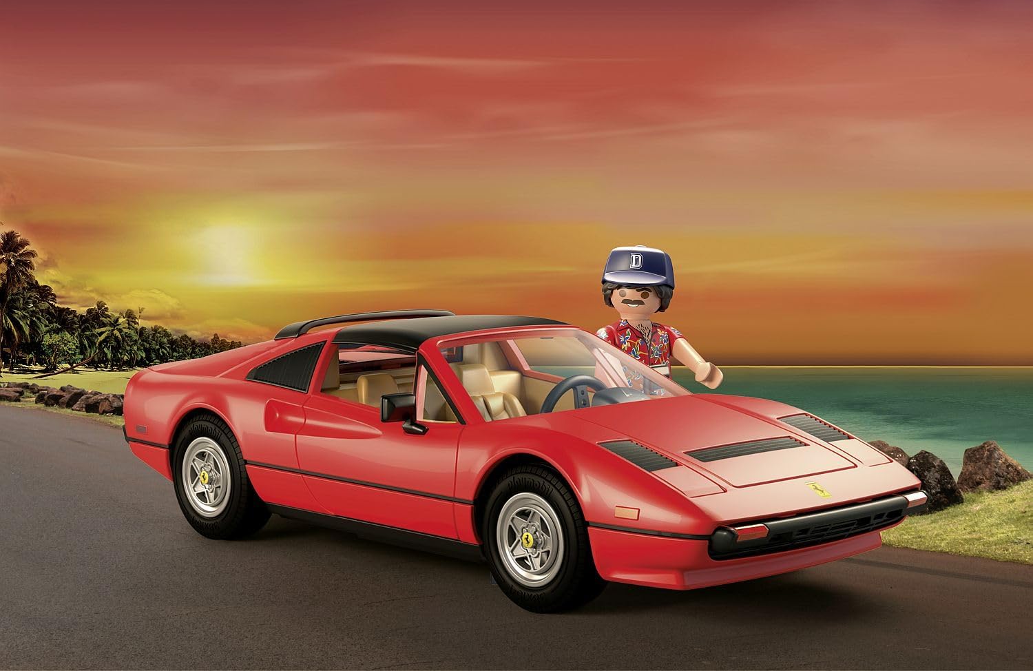 Playmobil Magnum P.I. Ferrari 308GT - 48 Piece Playset [#71343, Ages 5+] Toys & Games Playmobil