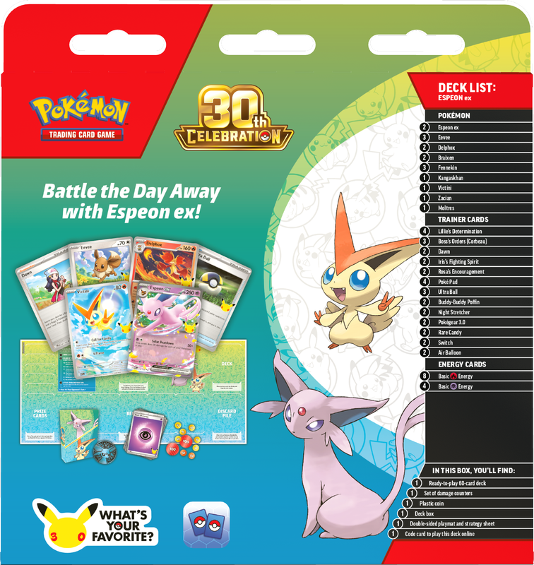 Pokemon TCG: 30th Celebration Battle Deck - Espeon Card Game Pokemon