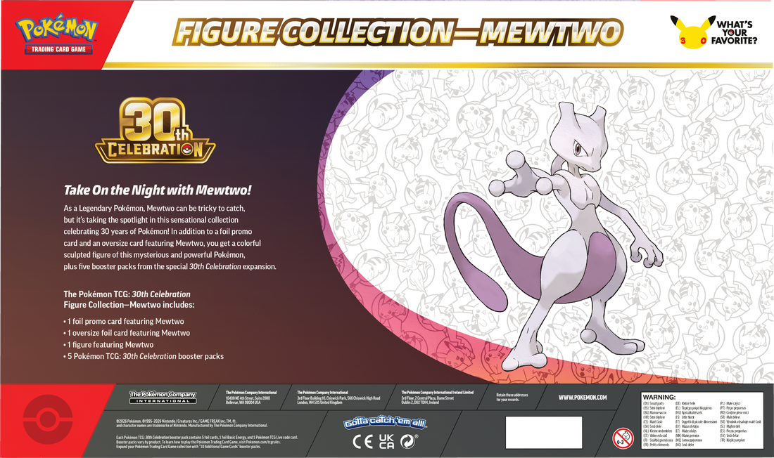 Pokemon TCG: 30th Celebration Mewtwo Figure Collection Box Card Game Pokemon