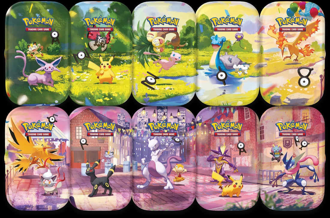 Pokemon TCG: 30th Celebration Mini Tin Display Box - 10 Tins Card Game Pokemon