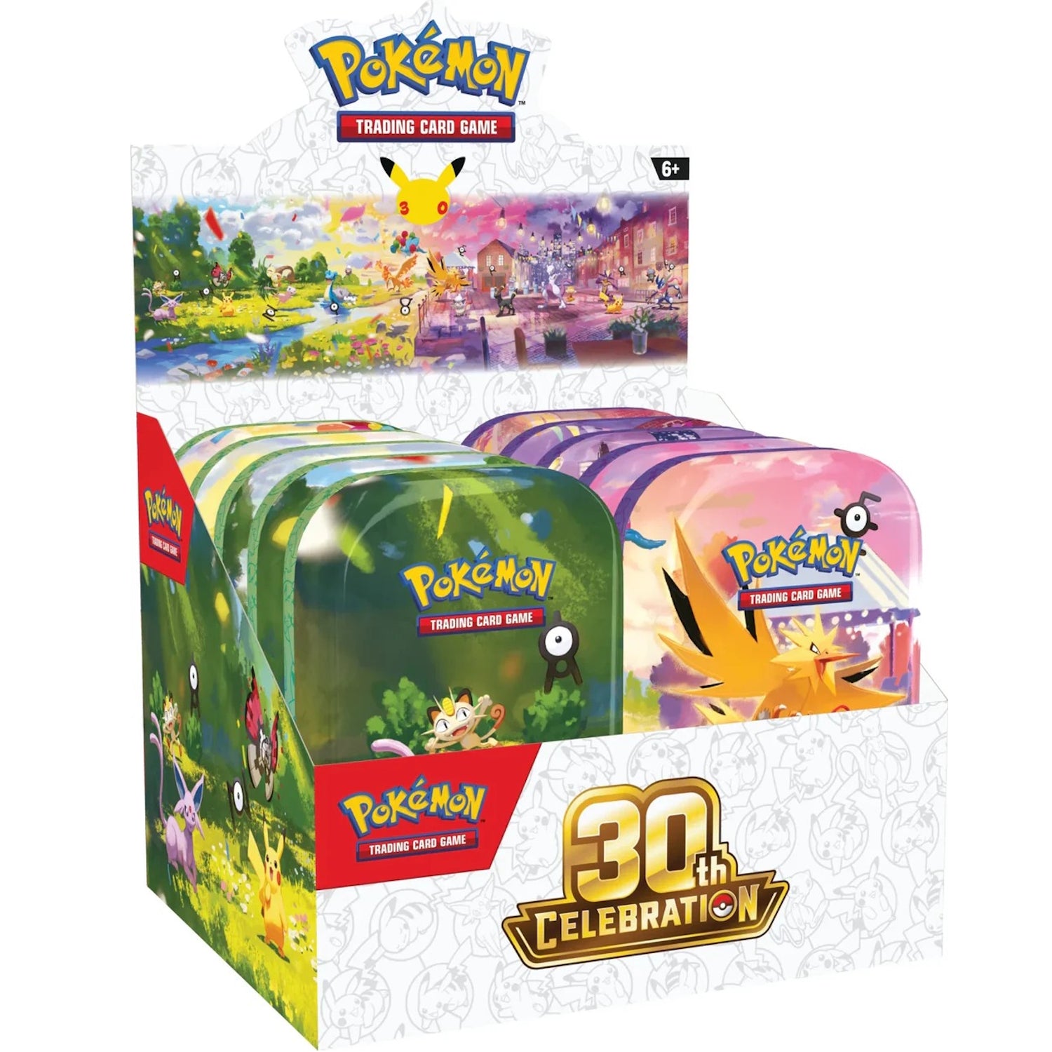 Pokemon TCG: 30th Celebration Mini Tin Display Box - 10 Tins Card Game Pokemon