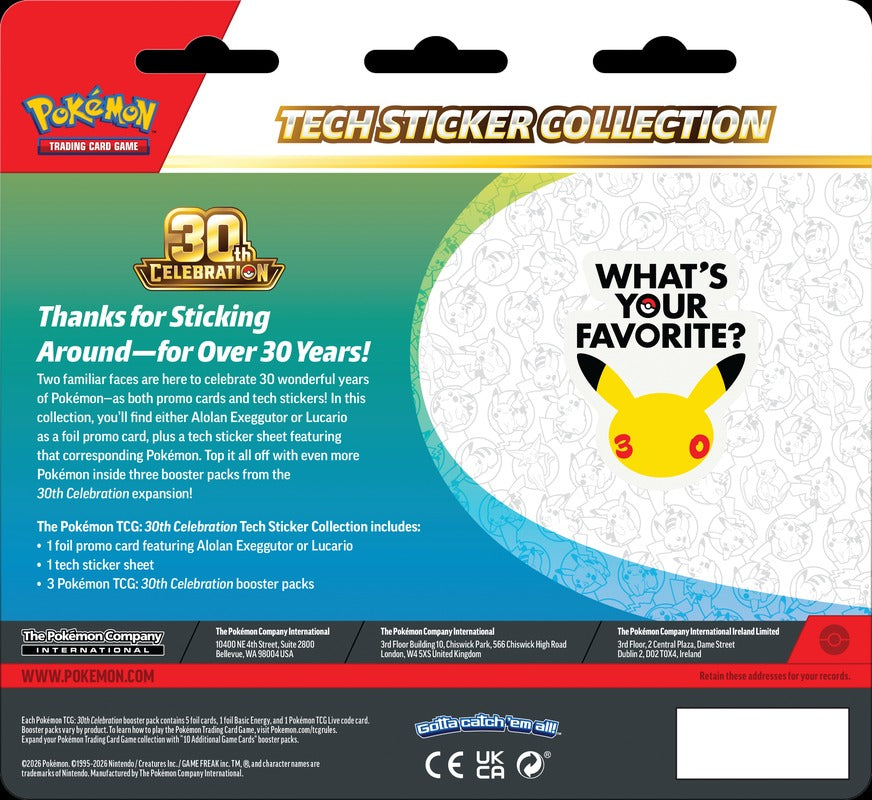 Pokemon TCG: 30th Celebration Tech Sticker Collection (Alolan Exeggutor) Card Game Pokemon