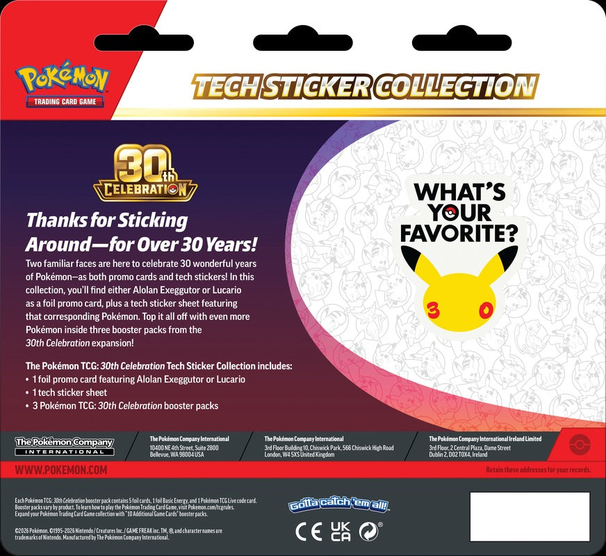 Pokemon TCG: 30th Celebration Tech Sticker Collection (Lucario) Card Game Pokemon