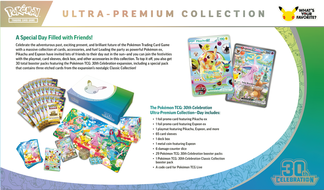 Pokemon TCG: 30th Celebration Day Ultra Premium Collection Card Game Pokemon