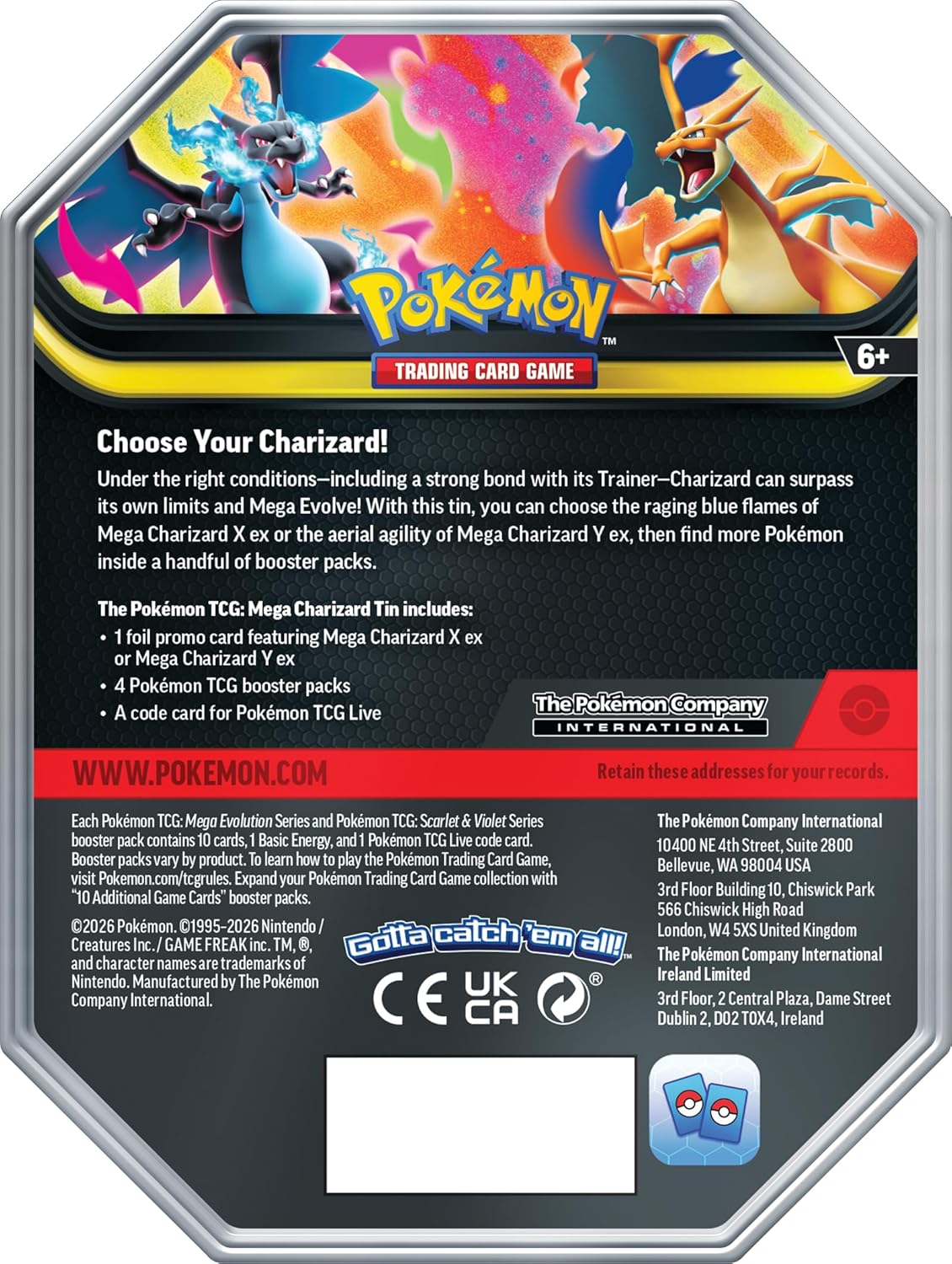 Pokemon TCG: Mega Evolution - Mega Charizard Y ex Tin Card Game Pokemon