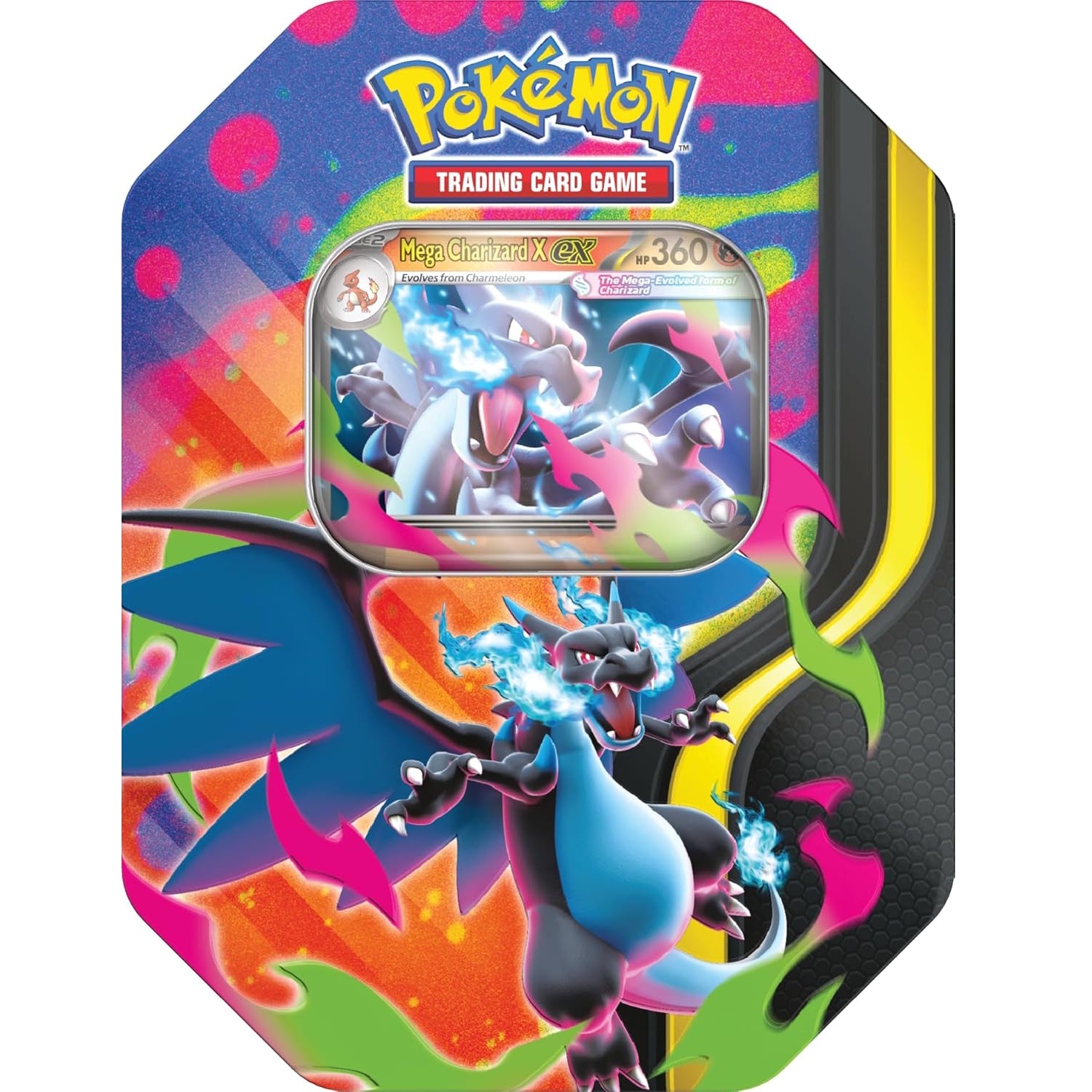 Pokemon TCG: Mega Evolution - Mega Charizard X ex Tin Card Game Pokemon