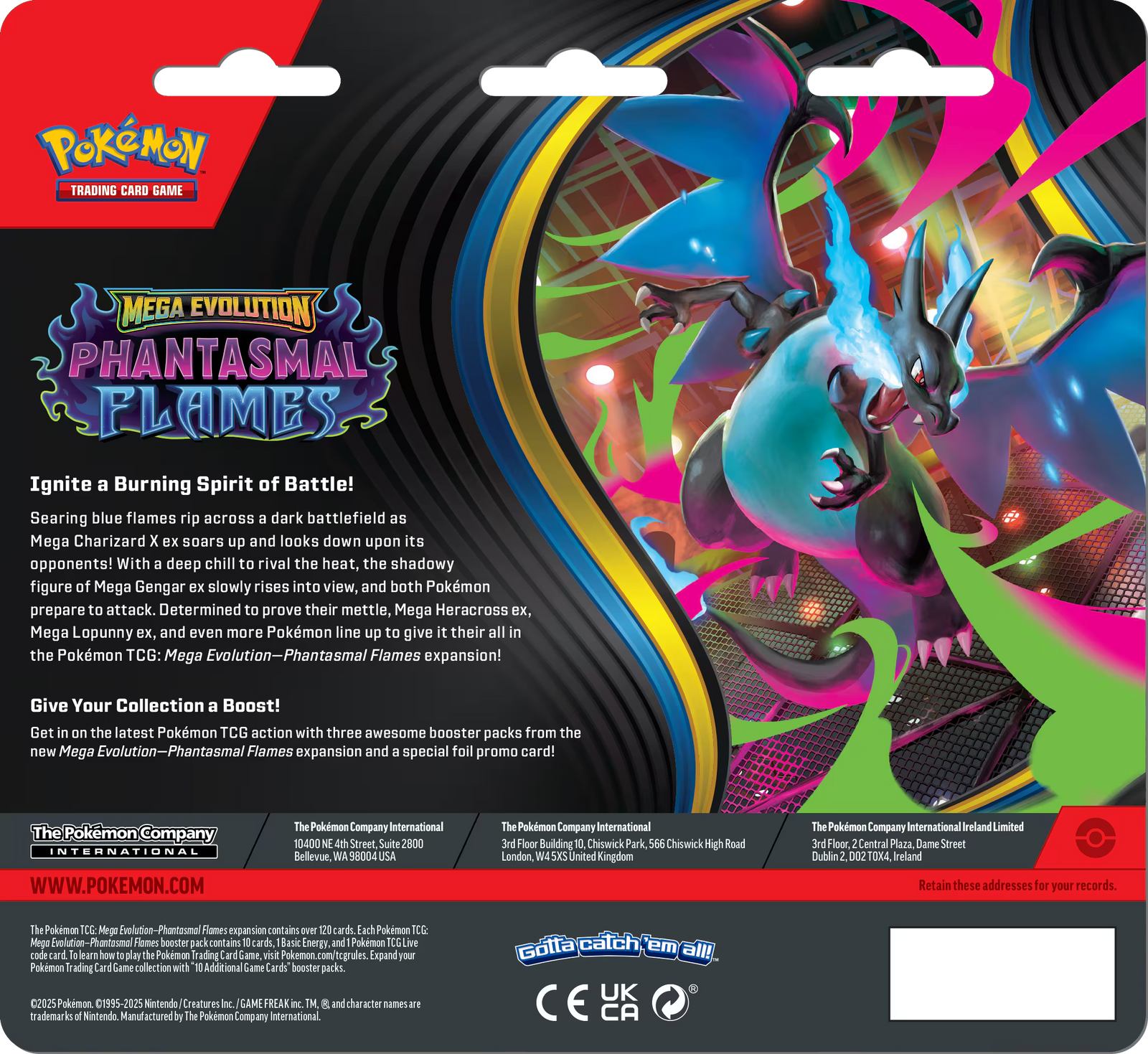 Pokemon TCG: Mega Evolution - Phantasmal Flames 3 Booster Blister - Weavile Card Game Pokemon