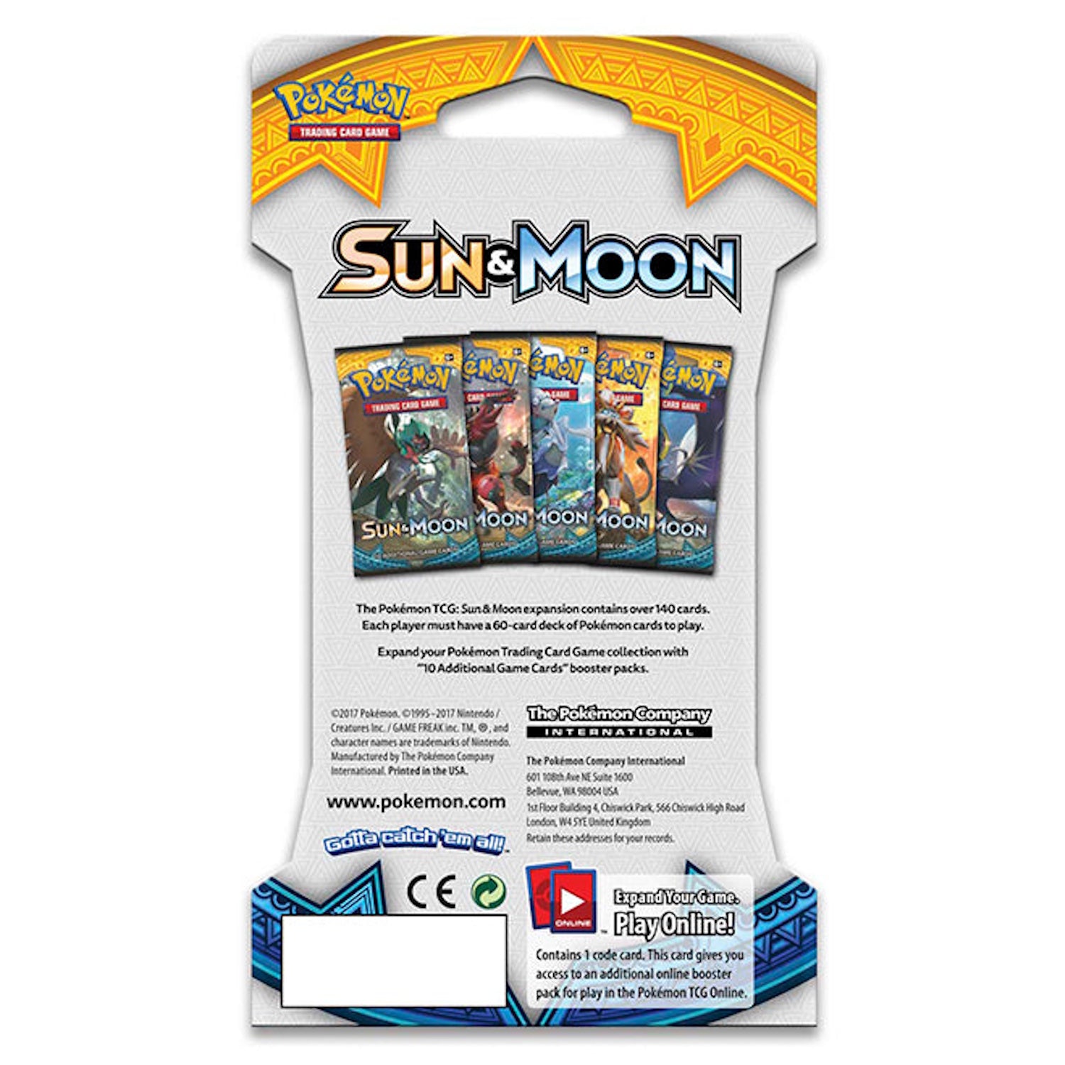 Pokemon TCG: Sun & Moon Sleeved Booster Pack Card Game Pokemon