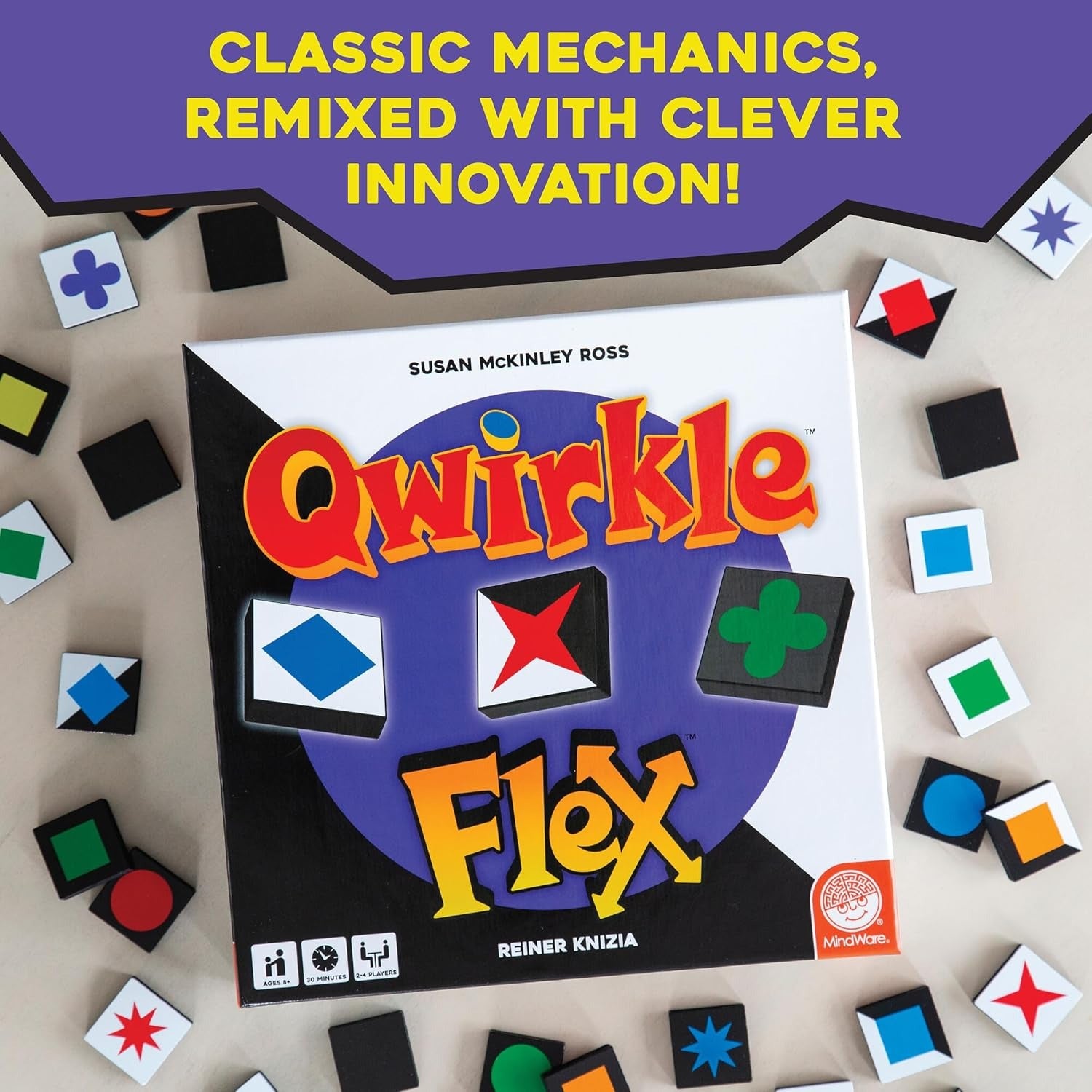 Qwirkle Flex [Board Game, 2-4 Players] Board Game MindWare